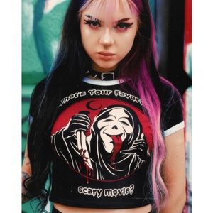 Scary Movie Ringer Crop Top